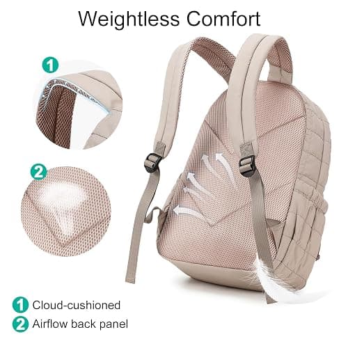Bluboon Backpack for Girls Kids School Backpacks Bow Quilted Bookbag Multiple Pockets Lightweight 15.6 Laptop Backpack for Elementary Primary Middle School thumbnail 8