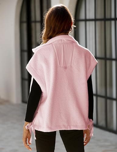 Yeokou Women's Fleece Vest Casual Sleeveless Button Down Winter Warm Sherpa Jacket with Pockets thumbnail 3