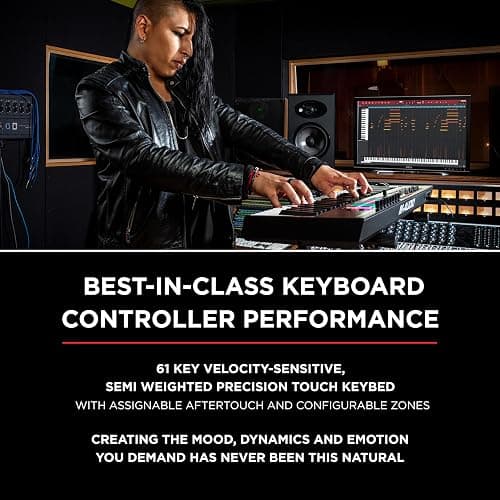 M-AUDIO Oxygen Pro 61 Key USB MIDI Keyboard Controller With Beat Pads, MIDI-assignable Knobs, Buttons and Faders, and Native Instruments Sound Package (NKS Integration) thumbnail 2