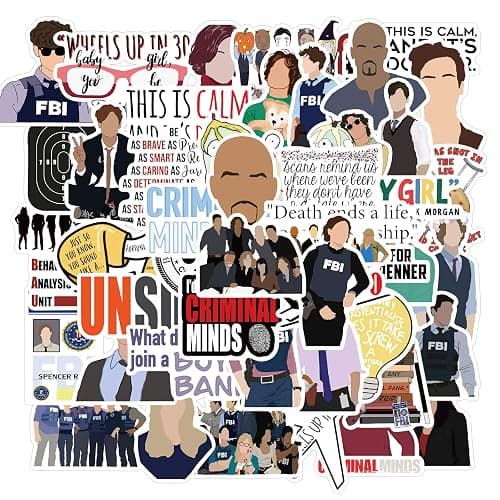 Criminal Minds Stickers 50 Pcs Waterproof, Detachable and Beautiful, Suitable for Sticking on Water Bottles, Phones, Laptops, Guitars, Cars, Motorcycles, Cups, Pianos,Skateboard and Suitcases. thumbnail 7