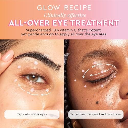 Glow Recipe Guava Vitamin C Brightening Eye Gel - Niacinamide, Peptides & Green Caffeine Gentle Under Eye Cream for Dark Circles, Puffiness & Bags - Lightweight, Hydrating, Firming - Makeup Prep, 15ml thumbnail 5