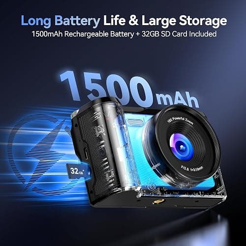 Digital Camera 4K for Photography Vlogging: 56MP Cameras with Mode Dial for Video - 16X Zoom Photo Camera Gifts for Teens Ages 8-16 - 180°Flip Screen Compact Cámara - Point and Shoot Digital Cameras thumbnail 6