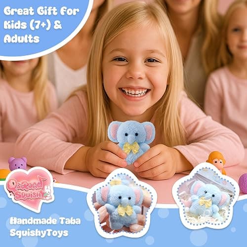 QCROAD SQUISHY Handmade Taba Blue Elephant Squishy - Original Silicone Squishy Toys for Kids & Adults, Stress Relief Squeeze Toy, Party Favors & Goodie Bag Stuffers thumbnail 6