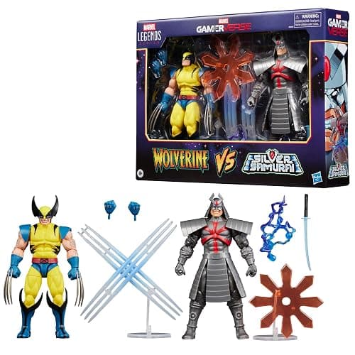 Marvel Legends Series Gamerverse Wolverine vs Marvel's Silver Samurai, Retro Video Game -Inspired Collectible 6-Inch Action Figures thumbnail 13