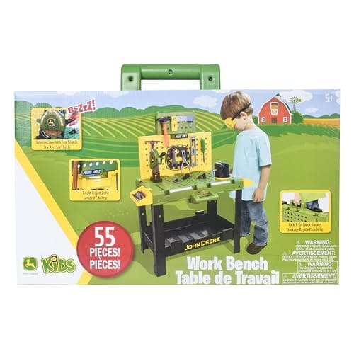 John Deere Kids Workbench, Power Tools Workshop, Build Your Own Toy Tool Box with 39 Realistic Toy Tools and Accessories, 5+ thumbnail 8