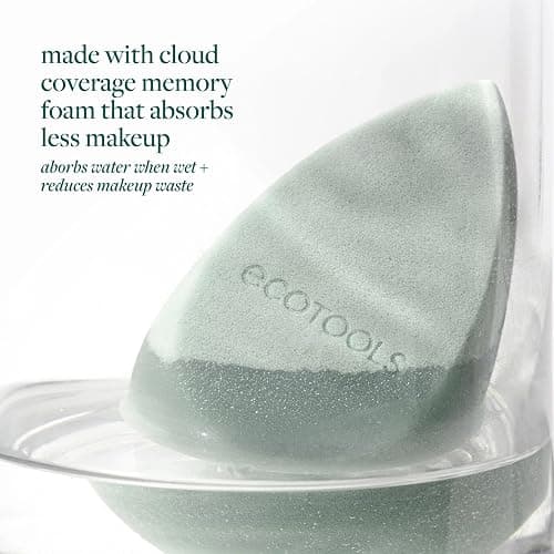 EcoTools Blurring Blender Makeup Sponge, Makeup Blending Sponge For Blurred Skin, For Liquid & Cream Foundation, Cloud Coverage Memory Foam, Eco Friendly, Latex Free, Cruelty-Free & Vegan 1 Count thumbnail 5