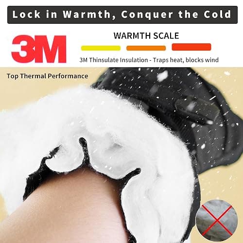 Unigear Skihandschuhe Herren Damen, 3M Thinsulate Winterhandschuhe Touchscreen, Thermohandschuhe wasserdicht warm rutschfest für Skifahren Snowboard Eislaufen Wandern Radfahren thumbnail 2