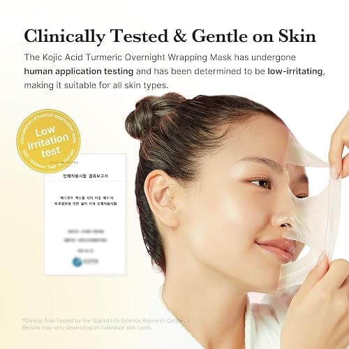 medicube Kojic Acid Turmeric Overnight Wrapping Peel Off Mask – Brightens & Defends Against Skin Stress for a Clear, Glowing Complexion, Korean Skincare, 2.53 fl. oz. thumbnail 6