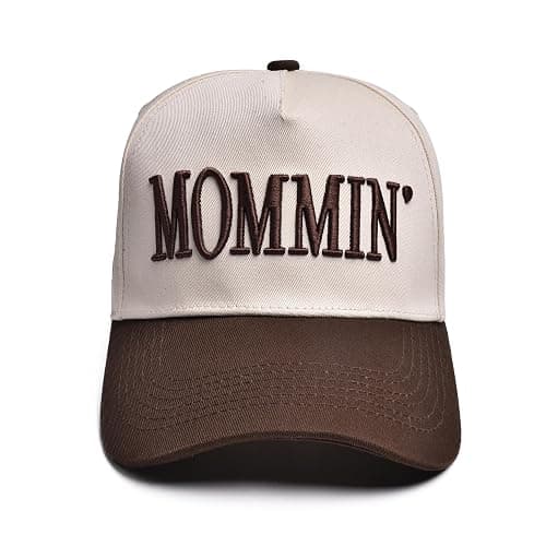 Women’s Mommin Trucker Hat – Vintage Two-Tone Ponytail Baseball Cap, Embroidered Adjustable Hat, Great Gift for Mom & Women - Image 1