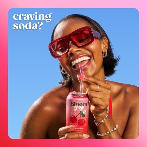 Bloom Pop Prebiotic Soda, Gut Health Support, Shirley Temple, 12 Pack | Shirley temple flavor with clinically backed prebiotics for gut health, metabolism support and soda satisfaction. thumbnail 5