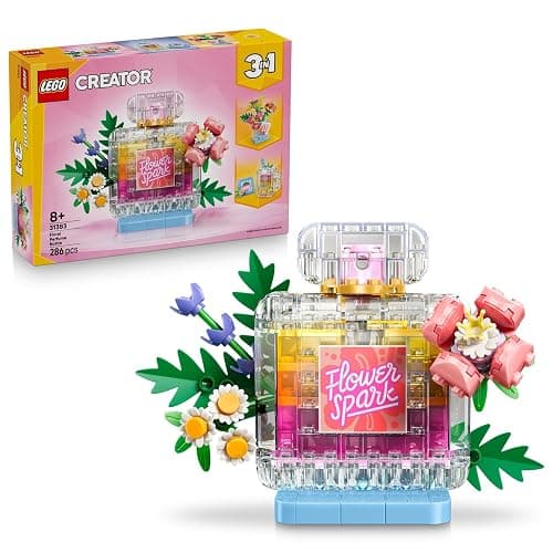 Lego Creator 31383 Perfume Bottle: Flower Crush Toy, Birthday Gift, Blocks, Girls, Boys, Kids, 8 Years Old, 9 Years Old, 10 Years Old, Elementary School, Bouquet, Artificial Flowers, Decoration - Image 1