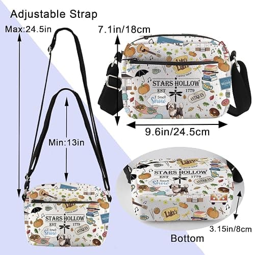 ENSIANTH Stars Hollow TV Show Inspired Crossbody Purses Bag Lukes Diner Gift Dragonfly Inn Lorelei Rory Fans Messenger Bag (Hollow 1779 HengCB) thumbnail 4