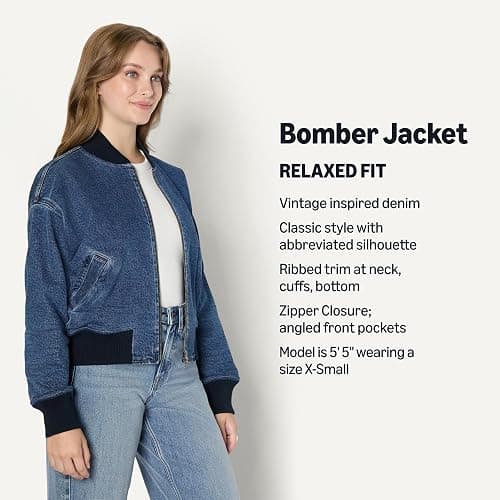 Amazon Essentials (Demi's Pick) Women's Relaxed-Fit Bomber Jacket thumbnail 2