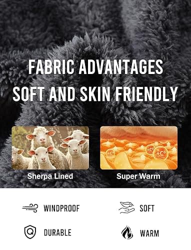 WINDFIT Men's Cotton Sherpa Lined Button Down Flannel Shirt Jacket Plaid Soft Outdoor Flannel Jacket Shirt thumbnail 4