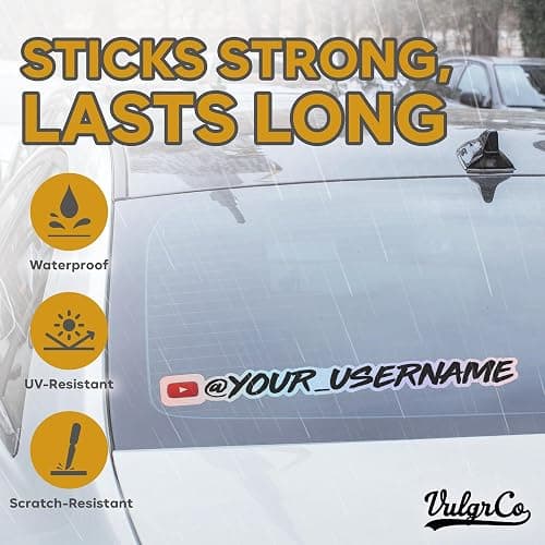VulgrCo Custom Social Media Stickers, Personalized Handles and Logos, Custom Car Sticker for Social Media, Durable Vinyl Stickers for Cars thumbnail 3