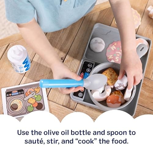 Melissa & Doug Simmer & Stir Stovetop Play Set with Water Wow!® Color Changing Play Food Preschool Toy Ages 3+ thumbnail 7