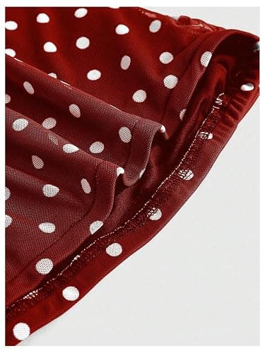 Milumia Women's Polka Dots Mesh Tube Tops Y2k Strapless Scarf Halter Top Going Out Clubbing Outfits thumbnail 4