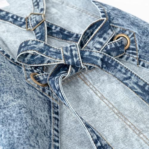 Jeanerlor - Cotton Tool Denim Work Apron with Convenient Pockets for Women Cross Straps & Adjustable(Denim Blue) thumbnail 7