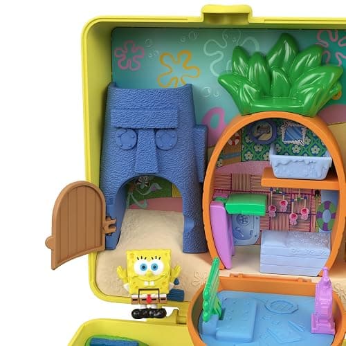 Polly Pocket x Spongebob Partnership Compact, Micro Spongebob & Patrick Dolls and Playset, 7 Accessories Including Pet Gary thumbnail 4