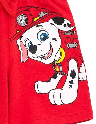 Paw Patrol Chase Skye Rubble Marshall Cosplay T-Shirt and Bike Shorts French Terry Outfit Set Toddler to Big Kid thumbnail 8