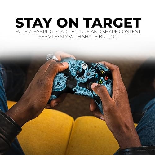 DreamController Neon Dragonns Custom X-box Controller Wireless compatible with X-box One/Series X/S Proudly Customized in USA with Permanent HYDRO-DIP Printing (NOT JUST A SKIN). thumbnail 4