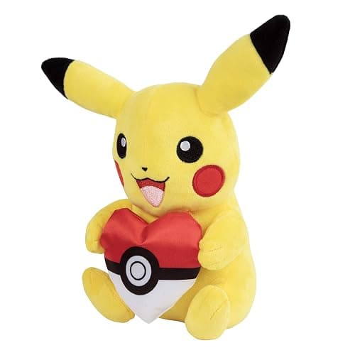 Pokémon 8" Pikachu Plush w/Heart Poke Ball Accessory - Officially Licensed - Authentic Soft Stuffed Animal Toy Figure w/Pokeball - Holiday Christmas Stocking Stuffer Gift for Kids, Boys, Girls - 2+ thumbnail 5