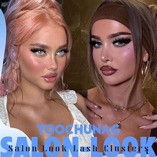 Fluff Lash Clusters 60D+80D Thick Eyelash Clusters D Curly Wispy Individual Lashes 10-18mm Cluster Eyelash Extensions 280pcs False Eyelashes DIY Flat Lash Extension by TOOCHUNAG thumbnail 5