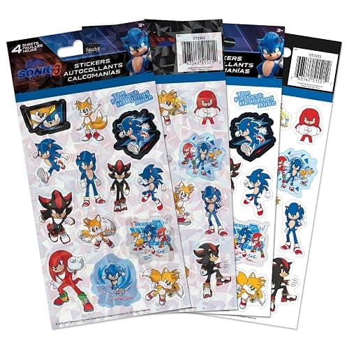 Sonic The Hedgehog 3 Standard Stickers - 4 Sheet - Image 1