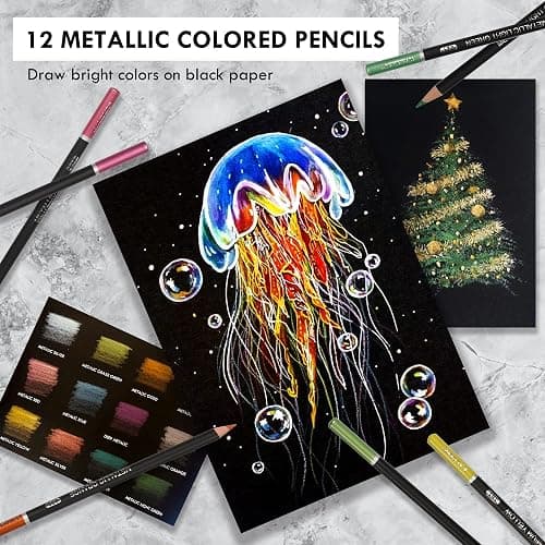 KALOUR 180 Colored Pencil for Artists - Rich Pigment Soft Core - Oil-Based - Ideal for Coloring Drawing Sketching Shading Blending - Vibrant Color（Tin Case） thumbnail 5