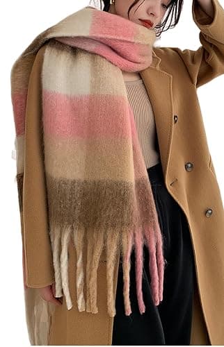 Wander Agio Winter Women Warm Scarf Long Shawl Large Scarves Cold Weather Thick Blanket Scarfs Colorful Plaid - Image 1