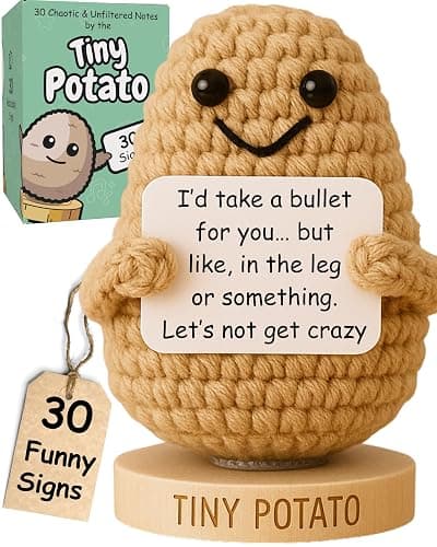 Funny Friendship Gift - Tiny Potato with 30 Sassy Messages for Women Friends Bestie BFF Bestfriend Coworkers - Best Friend Birthday Gifts for Women Men Her Him Sister Classmate - Positive Crochet - Image 1