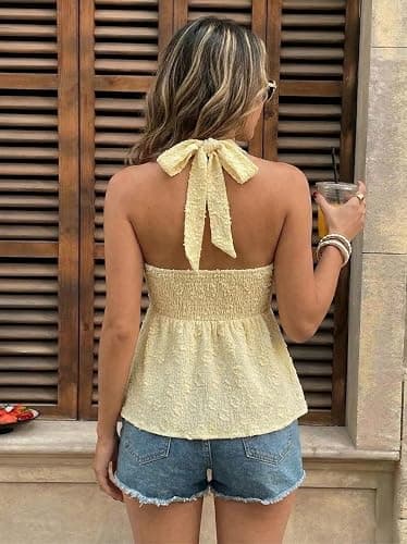 SISKIN Cute Summer Tops for Women Lace Y2K Coquette Top Sleeveless Backless Halter for Teens Vacation thumbnail 7