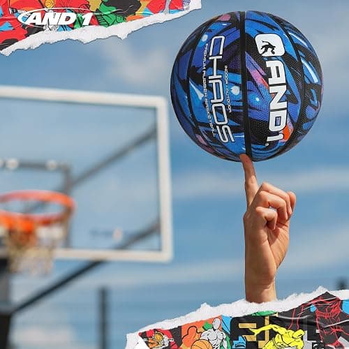 AND1 Chaos Basketball: Official Regulation Size 7 (29.5 inches) Rubber - Deep Channel Construction Streetball, Made for Indoor Outdoor Basketball Games thumbnail 6