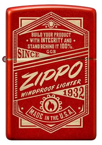 Zippo It Works Design Metallic Red Pocket Lighter thumbnail 2