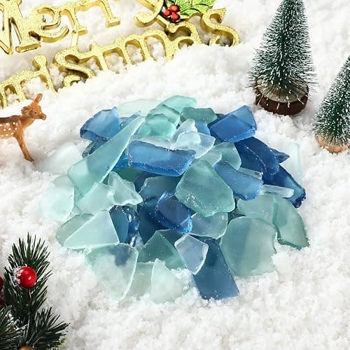 Jetec Sea Glass for Crafts Seaglass Pieces Decor Flat Frosted Sea Glass Vase Filler Crushed for Beach Wedding Party Decor Home Aquarium DIY Art Craft Supplies(Blue, White, Green) - Blue, White, Green thumbnail 3
