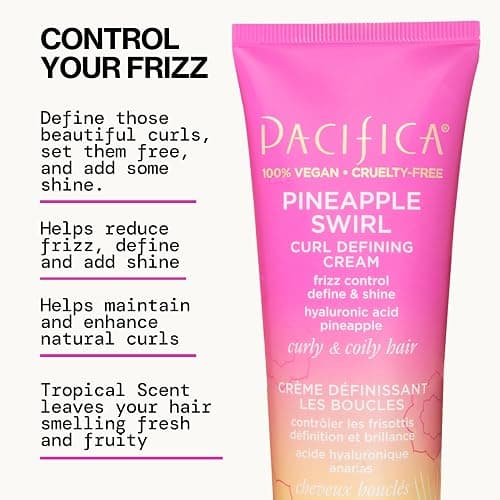 Pacifica Beauty Pineapple Curls 3-Step Hair Care Kit: Curl Defining Shampoo + Conditioner + Pineapple Swirl Curl Cream – Enhances Curls, Reduces Frizz, Vegan & Silicone-Free thumbnail 5