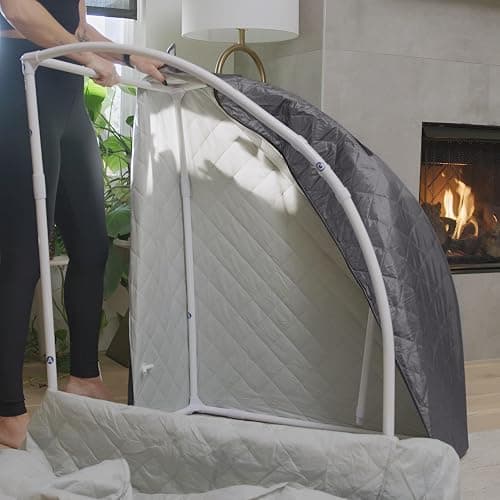 Durasage Lightweight Portable Personal Steam Sauna Spa - 800W Steam Generator, 60-Min Timer, Zippered Access, Single Front Pocket, Foldable Frame & Chair - Indoor Use, at-Home Relaxation Kit thumbnail 8