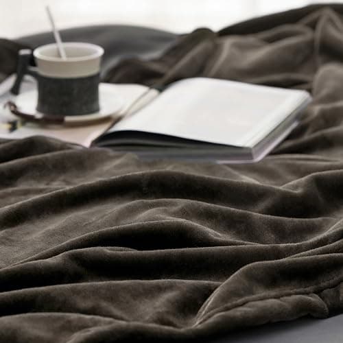 Bedsure GentleSoft Fleece Blankets Queen Size Brown - Bed Blanket Soft Lightweight Plush Fuzzy Cozy Luxury Microfiber, 90x90 inches thumbnail 5