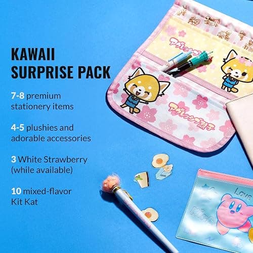 Japan Crate Kawaii Gift Pack - 20+ Piece Japanese Mystery Box for Girls & Boys, Surprise Gift Box for Kids, Includes Kawaii Accessories, Plushies, Cute Stationery Items, Chocolates, Candies, and More! thumbnail 2