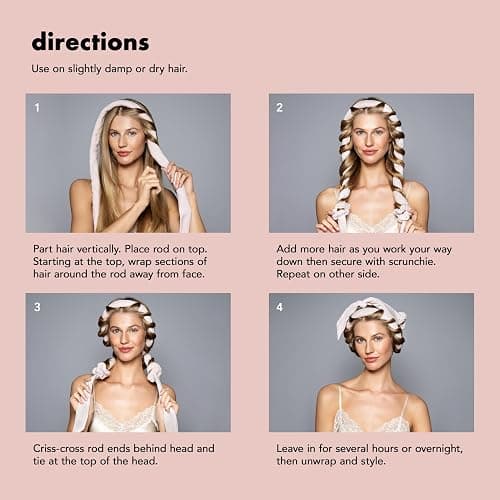 The Hair Edit Heatless Soft Ribbon Curl Set Heatless Curling Rod with 2 Velour Scrunchies for Overnight Curls, No Heat Hair Curler for Women, Damage Free Styling Tool For Long and Medium Hair 69"Long thumbnail 4