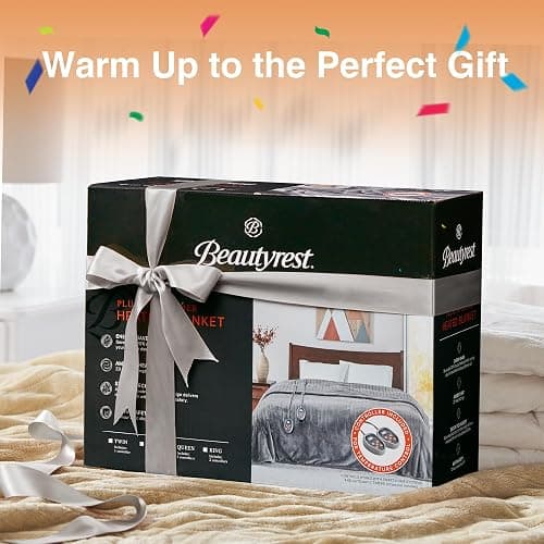 Beautyrest Heated Blanket, Electric Blanket, Soft, Warm, Reversible Plush - Sherpa Heating Blanket with 20 Heat Settings, 1-10 hrs Timer Auto Shut Off, Machine Washable, Full (84 inx80 in), Grey thumbnail 8