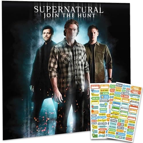 Supernatural Calendar 2026 - Deluxe 2026 Supernatural TV Show Wall Calendar Bundle with Over 100 Reminder Stickers (Sam & Dean Winchester Gifts, Office Supplies) - Image 1