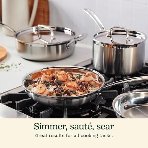 Cuisinart 12-Piece MultiClad Pro Triple Ply Stainless Stainless Steel Pots and Pans Set, Cookware Set Compatible with Induction, Electric, Gas Cooktops, Cool Grip Handles, Oven Safe to 500°F, Silver thumbnail 2