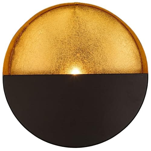 Luxury Metal Wall Candle Sconces – Large Handcrafted Wall-Mounted Tealight Candle Holders with Gold Leaf Interior – Modern & Rustic Home Décor for Living Room, Hallway – 11.8" Black Single Piece thumbnail 6