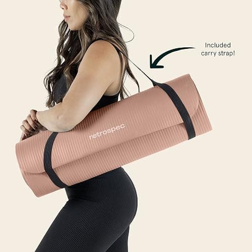 Retrospec Solana Yoga Mat Thick 1/2in Non-Slip Workout Mat with Nylon Strap - 72x24in Exercise Mat for Pilates, Stretching & Fitness - BPA Free, Easy Clean thumbnail 7