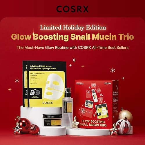 COSRX Snail Mucin Limited Holiday Gift Set with Snail Mucin Repairing Serum, Moisturizer & Collagen Face Mask, Korean Skin Care Set, Stocking stuffers, Gifts for Women, Amazon Exclusive thumbnail 2
