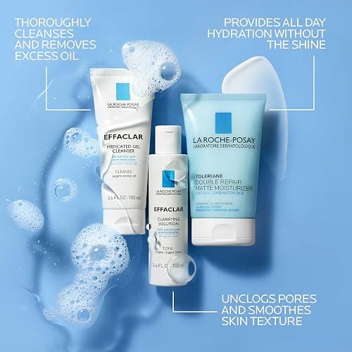 Effaclar Daily Acne Essentials Kit, Acne Treatment System, Salicylic Acid Acne Cleanser, Pore Refining Toner, & Matte Face Moisturizer for Oily Skin & Combination Skin, Oil-Free, 2 Month Supply thumbnail 4