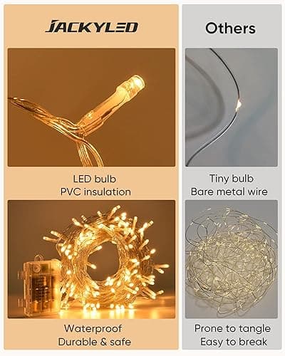 JACKYLED 84Ft 12 Pack Artificial Ivy Garland Fake Plants, Ivy Vines Leaves with CE Certified 80 LED String Lights, Hanging Ivy Lights for Bedroom Garden Party Wall Room Decor - Green - 12Pack-32Ft LED thumbnail 4