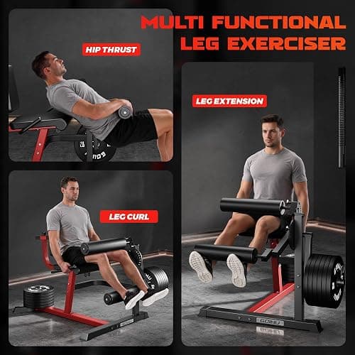 GOIMU Leg Extension and Curl Machine, 4 in 1 Lower Body Workout Machine， Adjustable Leg Curl Machine with Plate Loaded, Leg Extension Machine with Exercise Bench, Home Gym Weight Machine thumbnail 3