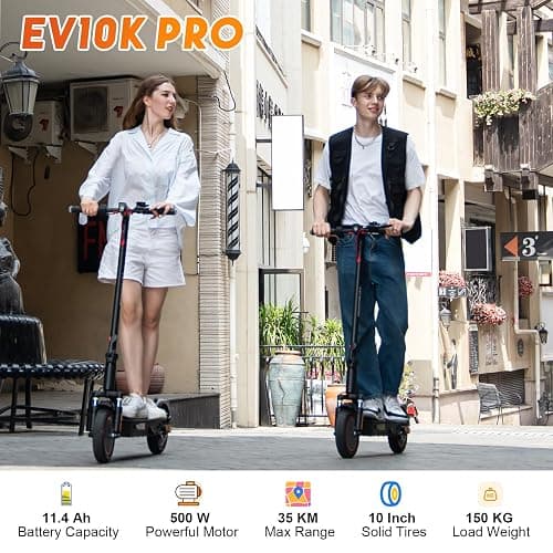 EVERCROSS EV85F/EV10K PRO Electric Scooters Adults, 8.5''/10'' E-Scooter Foldable - APP, 350W/500W Motor, 7.8AH/11.4AH Battery, 15KG/16KG weight, 3 Speed Modes, Dual shock absorbers thumbnail 2